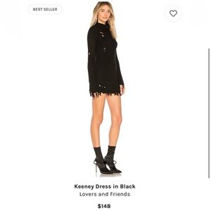 Lovers + Friends Kennedy dress in Black Long Sleeve Dress
